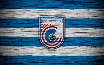 Cibalia, 4k, HNL, art, soccer, football, Croatia, FC Cibalia, wooden texture, logo, football club, Slaven Cibalia FC