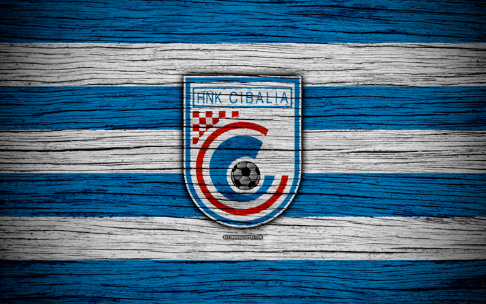 Cibalia, 4k, HNL, arte, calcio, Croazia, FC Cibalia, di legno, texture, logo, football club, squadra di Slaven Cibalia FC