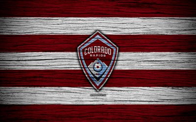 Colorado Rapids, 4k, MLS, wooden texture, Western Conference, football club, USA, Colorado Rapids FC, soccer, logo, FC Colorado Rapids