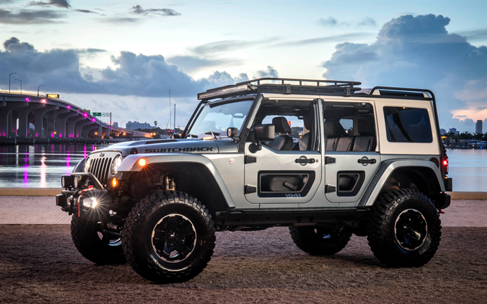 Jeep Switchback Concept, plage, 4k, 2018 voitures, tout-terrain, Suv, Jeep