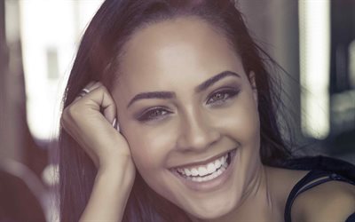 Tristin Mays, 4k, beauty, portrait, Hollywood, american actress, smile
