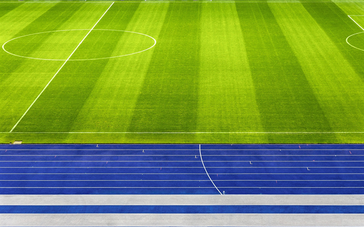 サッカースタジアム, 緑の芝サッカー, 分野, サッカーの概念, 青トレッドミル