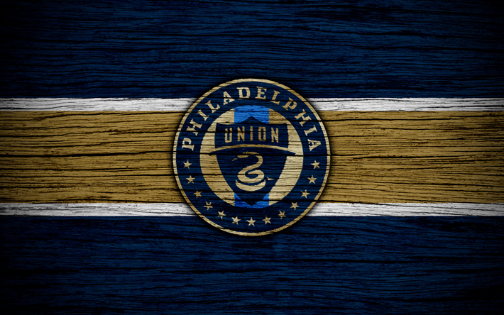 Philadelphia Union, 4k, MLS, nouveau logo, une texture de bois, de Conf&#233;rence est, Philadelphie, club de football, &#233;tats-unis, FC, football, FC Philadelphia Union
