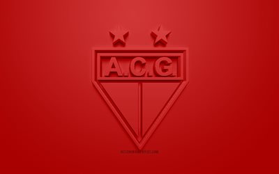 Atletico Goianiense, creative 3D logo, red background, 3d emblem, Brazilian football club, Serie B, Goiania, Brazil, 3d art, football, stylish 3d logo, AC Goianiense