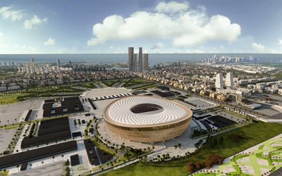 Lusail Iconic Stadium, 4k, Qatar Stars League, Lusail, football stadium, soccer, 2022 FIFA World Cup, Qatari stadiums, Qatar
