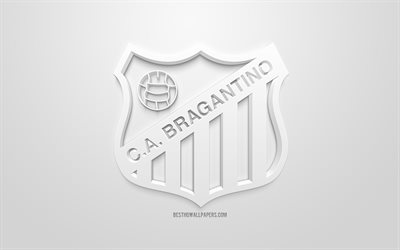 Clube Atletico Bragantino, creative 3D logo, white background, 3d emblem, Brazilian football club, Serie B, Braganca Paulista, Brazil, 3d art, football, stylish 3d logo, Bragantino
