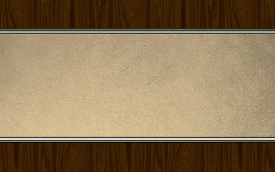 beige leather texture, wooden background, leather with wood, brown boards, stylish background