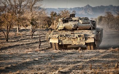 Leopard 2, camouflage netting, german MBT, tanks, Bundeswehr, shooting range, German army, armored vehicles