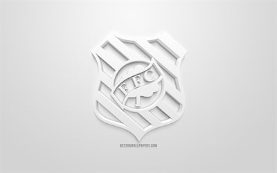 Figueirense FC, kreativa 3D-logotyp, svart bakgrund, 3d-emblem, Brasiliansk fotboll club, Serie B, Florianopolis, Brasilien, 3d-konst, fotboll, snygg 3d-logo, Figueirense Futebol Clube