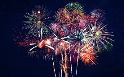 fireworks, night sky, show, holiday, beautiful fireworks