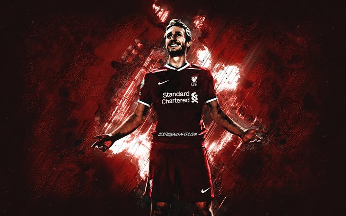 Ben Davies, Liverpool FC, English footballer, red stone background, Premier League, England, football