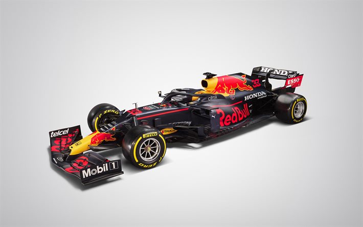 Red Bull Racing RB16B, 2021, 4k, F&#243;rmula 1, vista frontal, exterior, carros de corrida F1 2021, RB16B, F1, Red Bull Racing