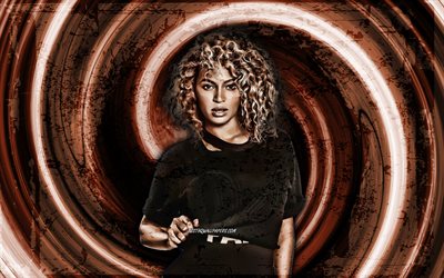 4k, Beyonce, brown grunge background, american singer, music stars, vortex, eyonce Giselle Knowles-Carter, creative, Beyonce 4K