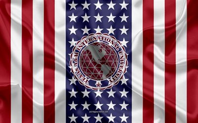 Texas AM International University Emblem, American Flag, Texas AM International University logo, Laredo, Texas, USA, Texas AM International University