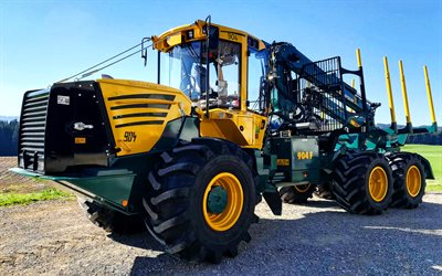 HSM 904F Kombi, transporteur de bois, HDR, tracteurs 2021, tracteur jaune, machines sp&#233;ciales, &#233;quipement sp&#233;cial, HSM