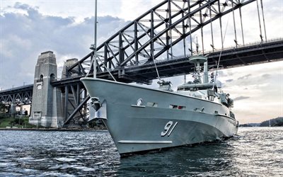 HMASバンダバーグ, ACPB 91, 警戒船, オーストラリア海軍, アーミデール級, 走った, オーストラリアの軍艦