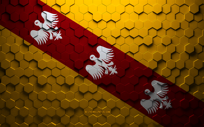 Drapeau du duch&#233; de Lorraine, art en nid d&#39;abeille, drapeau des hexagones du duch&#233; de Lorraine, art des hexagones 3d du duch&#233; de Lorraine, drapeau du duch&#233; de Lorraine