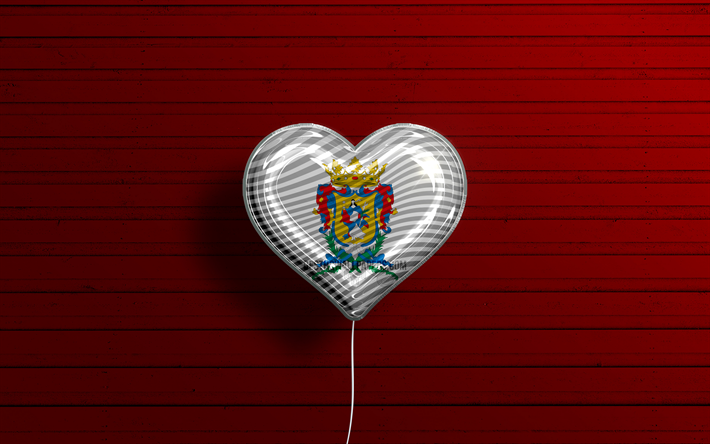 I Love Guanajuato, 4k, realistiset ilmapallot, punainen puinen tausta, Guanajuaton p&#228;iv&#228;, Meksikon osavaltiot, Guanajuaton lippu, Meksiko, ilmapallo lipulla, Guanajuato