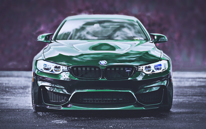 BMW M4, front view, F82 supercars, BMW 4-series, BMW F82, german cars, HDR, BMW