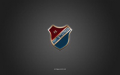 FC Banik Ostrava, Czech football club, blue logo, white carbon fiber background, Czech First League, football, Ostrava, Czech Republic, FC Banik Ostrava logo