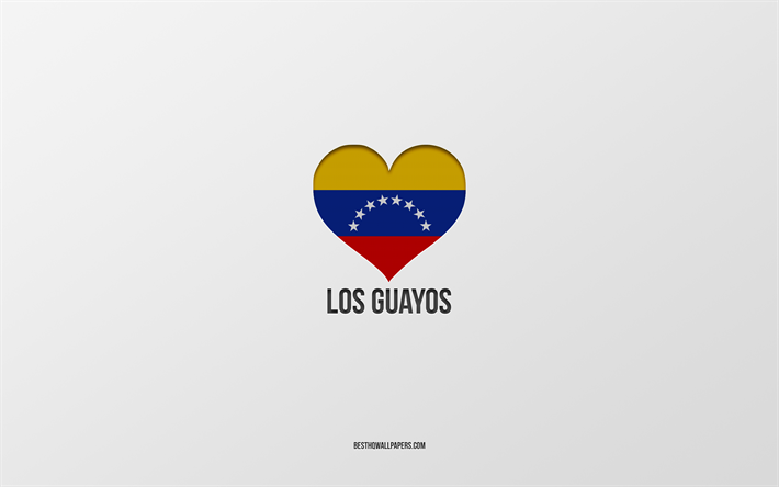 Los Guayos&#39;u Seviyorum, Venezuela şehirleri, Los Guayos G&#252;n&#252;, gri arka plan, Los Guayos, Venezuela, Venezuela bayrağı kalp, favori şehirler, Love Los Guayos