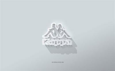 Logo Kappa, sfondo bianco, logo Kappa 3d, arte 3d, Kappa, emblema Kappa 3d