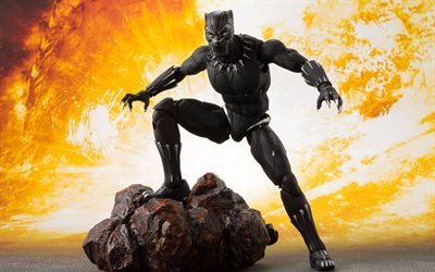 black panther -, zeichen -, superhelden -, 3d-figur, comics
