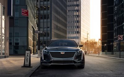 4k, Cadillac CT6-V Sport, street, 2019 cars, front view, Cadillac