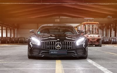 Mercedes-Benz GT R AMG, 2018, Edo Competencia, vista de frente, supercar, el ajuste de la GT R, negro sports coupe, Mercedes