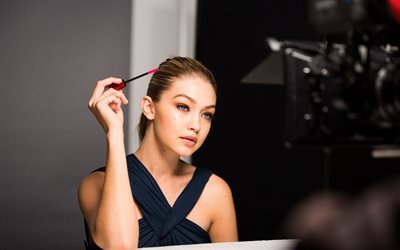 Gigi Hadid, American top model, beautiful woman, portrait, make-up concepts