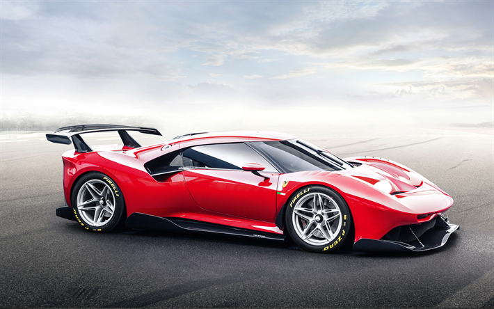 2019, Ferrari P80 C, voiture de course, en ext&#233;rieur, vue de face, rouge P80 C, italien de voitures de sport, supercars, Ferrari