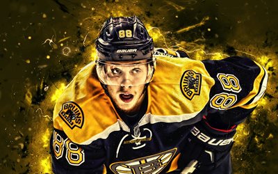 David Pastrnak, hockey spelare, Pasta, Boston Bruins, NHL, hockey stj&#228;rnor, hockey, neon lights, USA