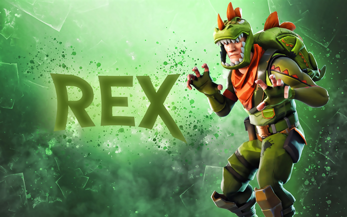Rex, fan art, Fortnite, 2019 giochi, Fortnite Battle Royale, cyber warrior, Fortnite personaggi, Rex Pelle Fortnite