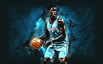Dwayne Bacon, American basketball player, Charlotte Hornets, defender, creative art, portrait, NBA, USA, stone background, art, basketball