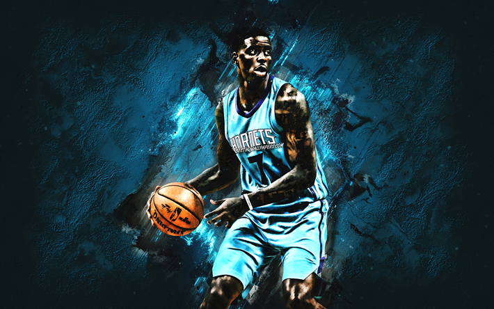 Dwayne Bacon, Amerikansk basketspelare, Charlotte Hornets, f&#246;rsvarare, kreativ konst, portr&#228;tt, NBA, USA, sten bakgrund, konst, basket