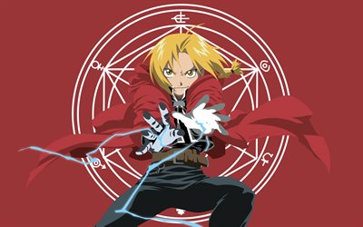 Fullmetal Alchemist, Edward Elric, Japanese manga, main character, portrait, creative art