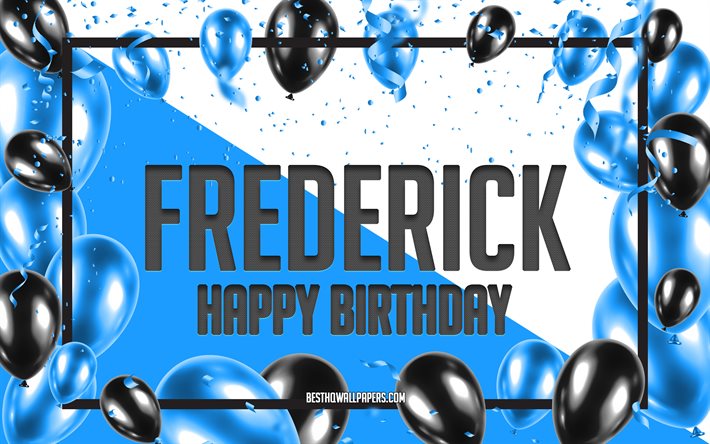 お誕生日おめでフレデリック, お誕生日の風船の背景, フレデリック, 壁紙名, フレデリックお誕生日おめで, 青球誕生の背景, ご挨拶カード, フレデリック誕生日