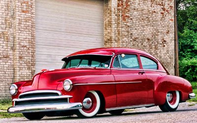 Chevrolet amortiguador fleetline, retro cars, 1949 coches, la calle, los coches americanos, 1949 Chevrolet amortiguador fleetline, HDR, Chevrolet