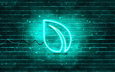 Peercoin turquoise logo, 4k, turquoise brickwall, Peercoin logo, cryptocurrency, Peercoin neon logo, cryptocurrency signs, Peercoin