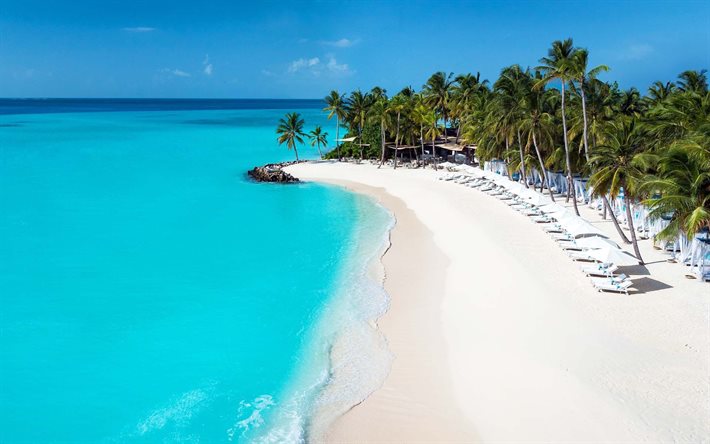 Maldives, oc&#233;an, &#238;le, les tropiques, le paradis, Asie, beaut&#233; de la nature
