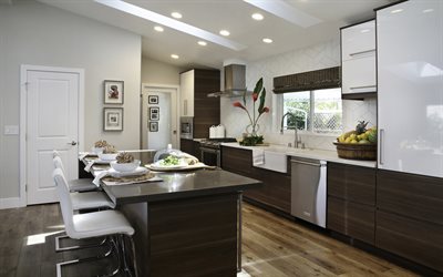 stylish kitchen design, modern kitchen interior design, dark wood kitchen furniture, modern kitchen furniture, kitchen project