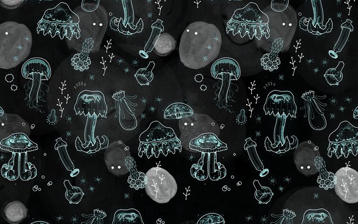 cartoon meduse modello, sfondo, con le meduse, creativo, meduse texture, bambini texture, cartoon medusa sfondo, meduse modelli, sfondi bambini