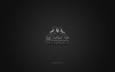 Kappa logo, metal emblem, apparel brand, black carbon texture, global apparel brands, Kappa, fashion concept, Kappa emblem