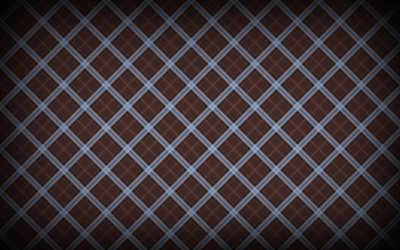 abstract fabric background, rhombuses patterns, linear patterns, rhombuses textures, abstract backgrounds, brown fabric background