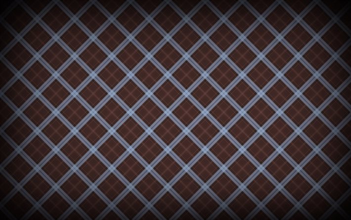 abstract fabric background, rhombuses patterns, linear patterns, rhombuses textures, abstract backgrounds, brown fabric background
