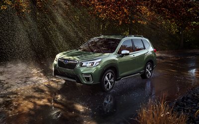 Subaru Forester, 2020, front view, exterior, green crossover, new green Forester, japanese cars, Subaru