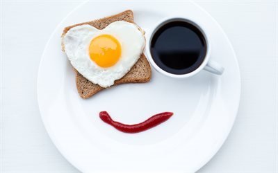 el desayuno, una sonrisa, un caf&#233;, un s&#225;ndwich