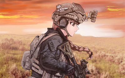 Rukuriri, tank commander, soldier, manga, Girls und Panzer
