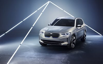 BMW iX3 Conceito, studio, 2019 carros, carros el&#233;tricos, iX3, cruzamentos, BMW