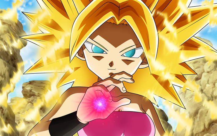 Caulifla, 4k, ドラゴンボール, 美術, DBS, ドラゴンボールスーパー